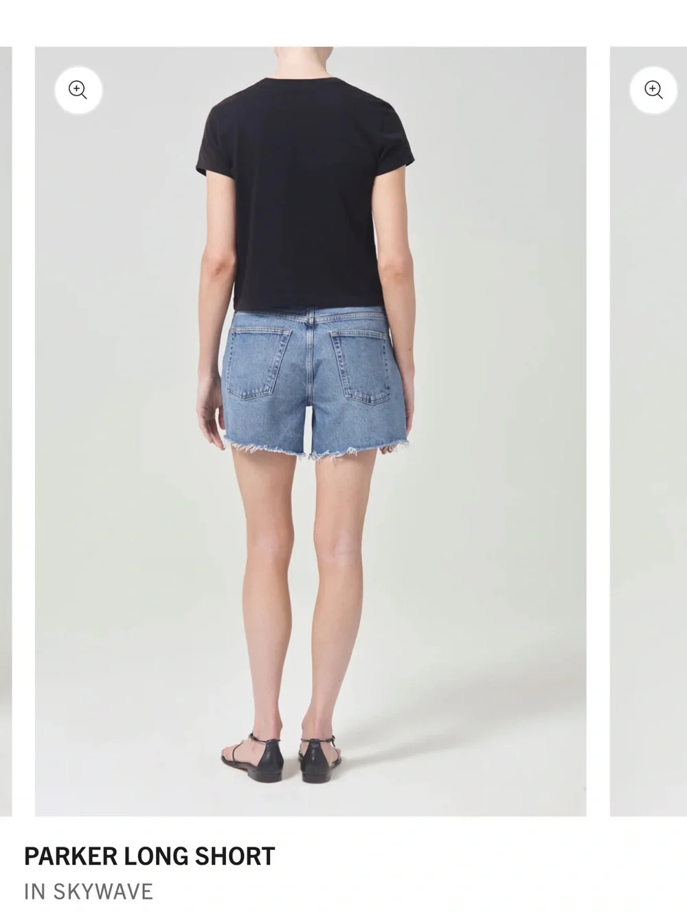 Agolde Parker Long Short in Skywave Denim Blue